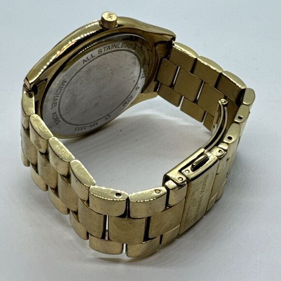 Michael Kors Slim Runway MK3335 Women's Gold Tone Analog Dial Wrist Watch JNA625 - Picture 8 of 11